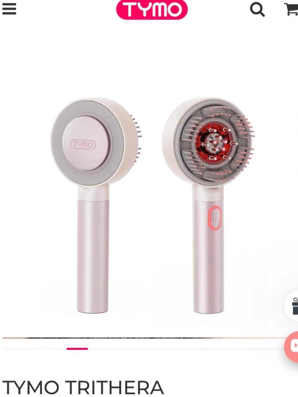 TYMO Trithera Scalp Massage Brush - Pink/Gray
